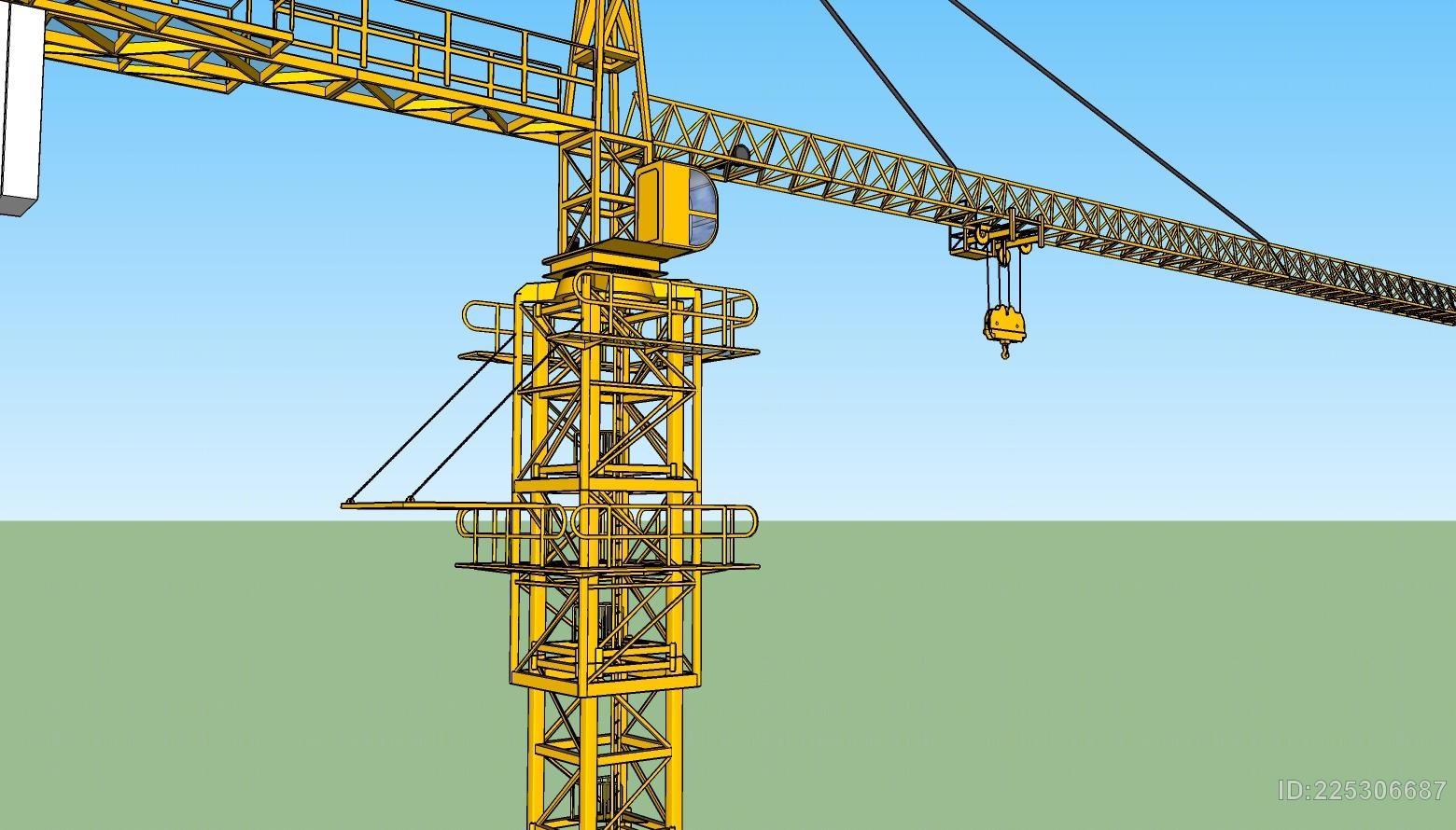 塔帽式塔吊起重机【id:225306687】_知末su模型网
